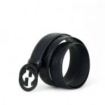 GUCCI ремень кожа монограмма черный пряжка GG черная матовая