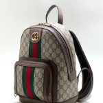 GUCCI рюкзак на молнии канва бежевый с красной полосой