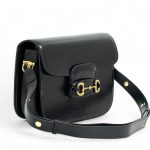 GUCCI сумка гладкая черная кожа золото