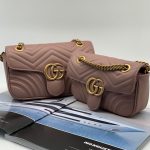 GUCCI сумка Marmont 25 см розовая золотая фурнитура