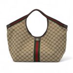 GUCCI сумка шоппер текстиль монограмма коричневая