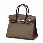 HERMES Birkin 30см этуп-бордо кожа шерве серебро