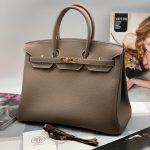 HERMES Birkin сумка кожа Того ручная 35 см темно-бежевый