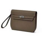 HERMES борсетка с двумя вариантами ремешков кожа эпсом бежевая замок Kelly