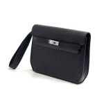 HERMES борсетка с двумя вариантами ремешков кожа эпсом черная замок Kelly