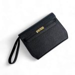 HERMES борсетка с двумя вариантами ремешков кожа эпсом черная замок Kelly золото