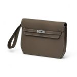 HERMES борсетка с двумя вариантами ремешков кожа того бежевая с белой строчкой замок Kelly