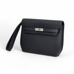 HERMES борсетка с двумя вариантами ремешков кожа того черная замок Kelly