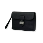 HERMES борсетка замок Etriviere кожа того цвет черный