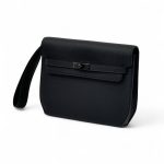 HERMES борсетка замок Kelly черного (цвета) кожа того черного цвета