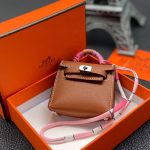 HERMES брелок-сумочка KELLY коричневый