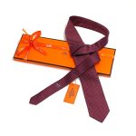 HERMES галстук бордовый