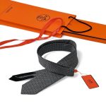 HERMES галстук черно-серый