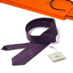 HERMES галстук фиолетовый