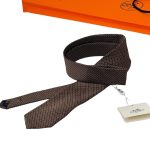HERMES галстук коричневый