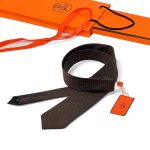 HERMES галстук шоколадный