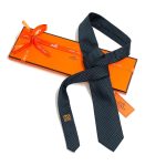 HERMES галстук сине-зеленый