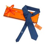 HERMES галстук синий