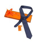 HERMES галстук синий