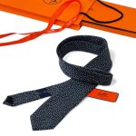 HERMES галстук синий