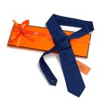 HERMES галстук синий