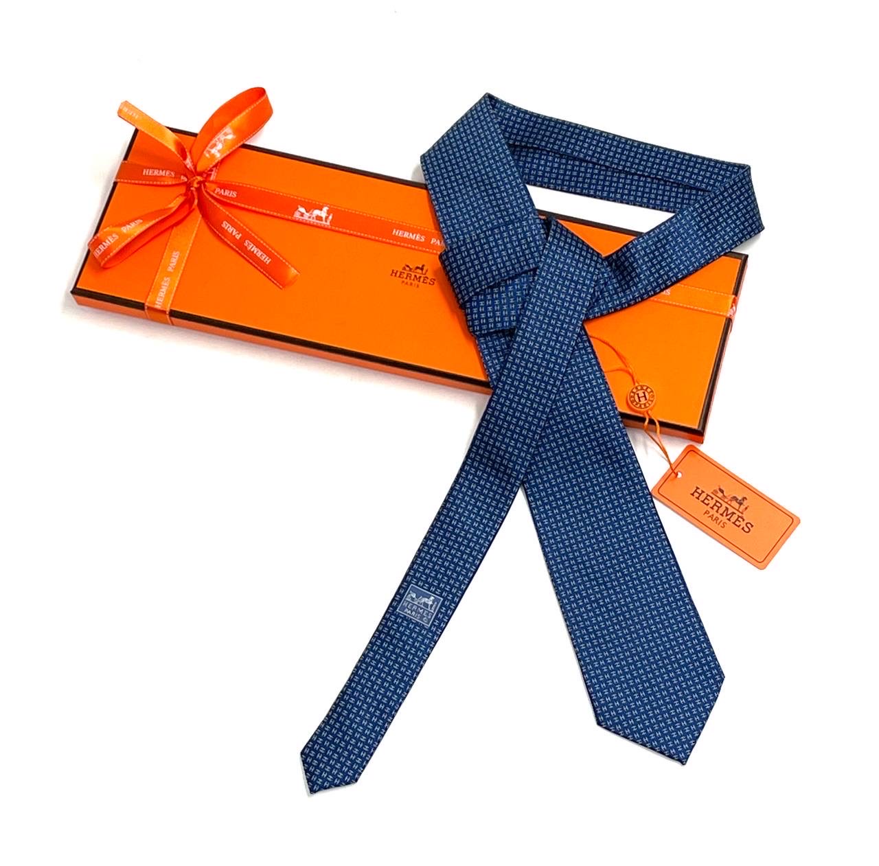 hermes-galstuk-sinij.jpg HERMES галстук синий — изображение 1