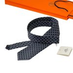 HERMES галстук темно-синий