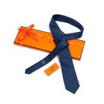 HERMES галстук темно-синий