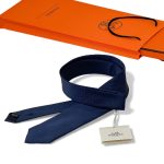 HERMES галстук темно-синий