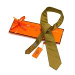 HERMES галстук золотой