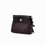 HERMES Herbag Mini 20 см текстиль коричневая золото