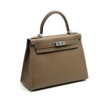 HERMES Kelly 28 см сумка этуп серебро