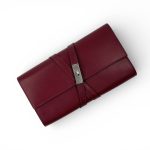 HERMES клатч бордовый кожа бокс с хлястиками серебро