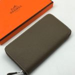 HERMES кошелек кожа Эпсом на молнии бежевый