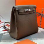 HERMES кожа того коричневый с белой строчкой