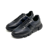 HERMES кроссовки из кожи черно-синие