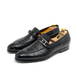 HERMES лоферы крокодил черные