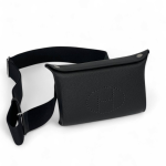 HERMES мессенджер кожа того черный с перфорированным лого