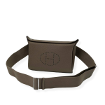 HERMES мессенджер кожа того с перфорированным логотипом нейтрально коричневый цвета