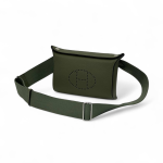 HERMES мессенджер кожа того с перфорированным логотипом оливкового цвета