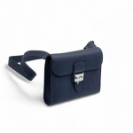 HERMES мессенджер кожа того синий маленький с замком на ключе