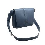 HERMES мессенджер с клапаном хлястик посередине синий