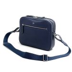 HERMES мессенджер синий 2 отсека карман спереди