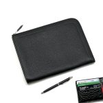 HERMES папка А5 кожа того черная закругленный угол