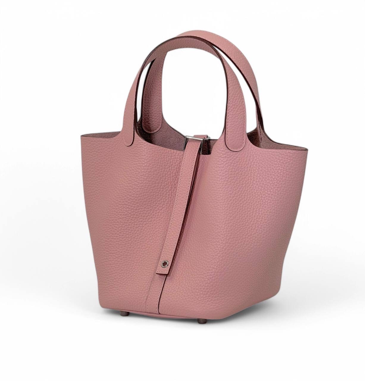 hermes-picotin-18-sm-sumka-rozovaya-kozha-togo-serebro.jpg HERMES Picotin 18 см сумка розовая кожа того серебро — изображение 1