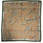 HERMES платок кашемир и шелк бежевый