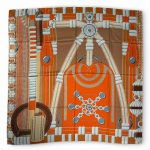 HERMES платок кашемир и шелк оранжевый