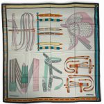 HERMES платок кашемир и шелк серый