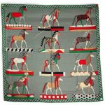 HERMES платок кашемир и шелк зеленый