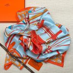 HERMES платок шелк оранжевый